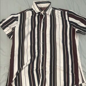 SHEIN Men's Multicolor Striped Button Down Shirt